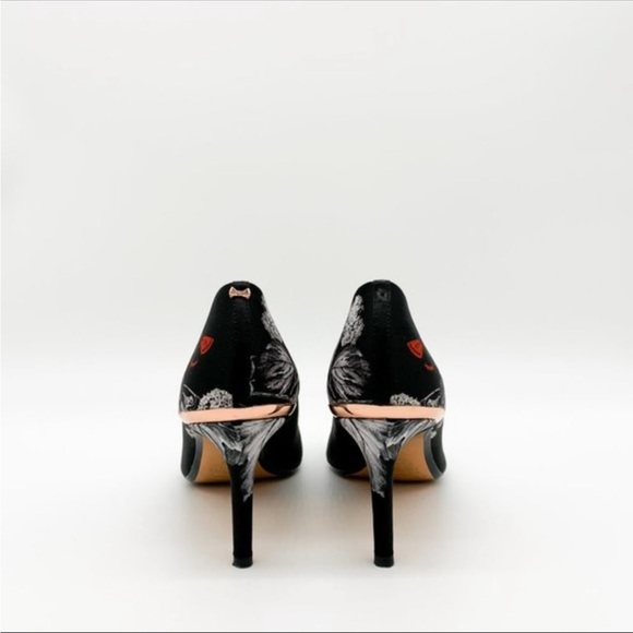 Ted Baker Black Butterfly Print Heels - Picture 6 of 7